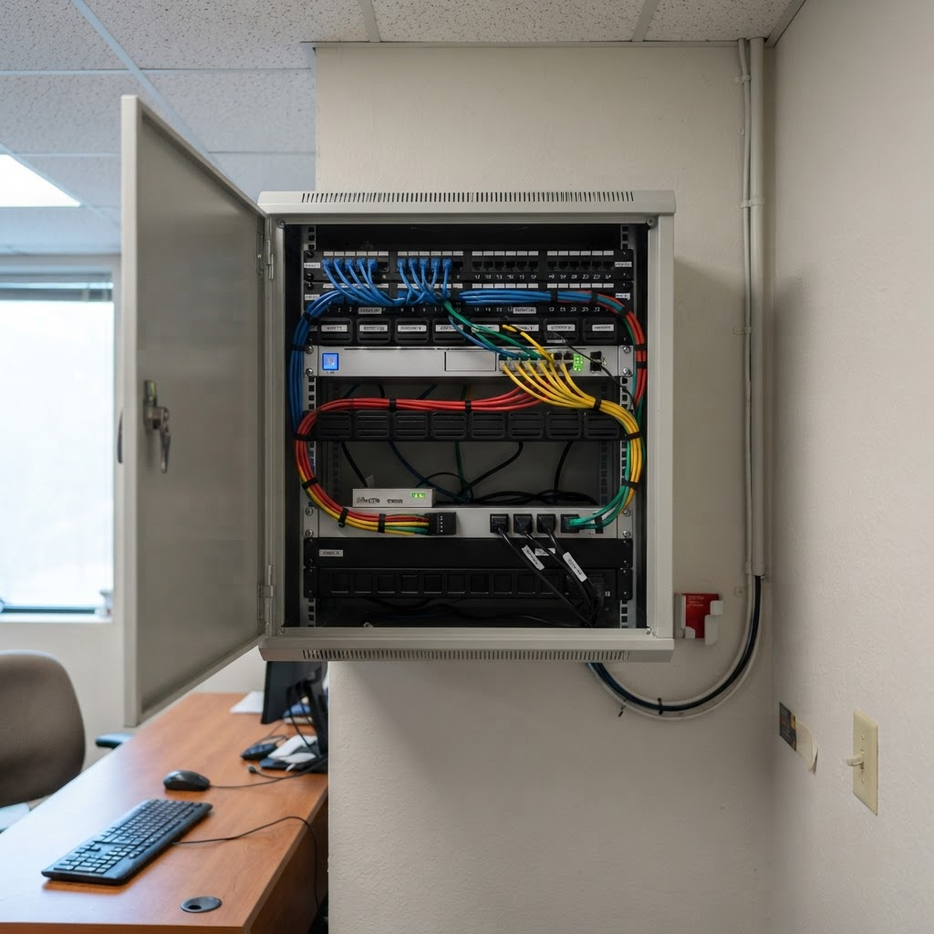 Wall-mounted network cabinet